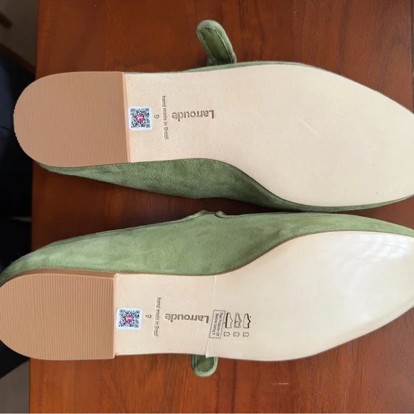 Larroude Verona Ballet Flat In Seaweed Suede - Picture 6 of 14